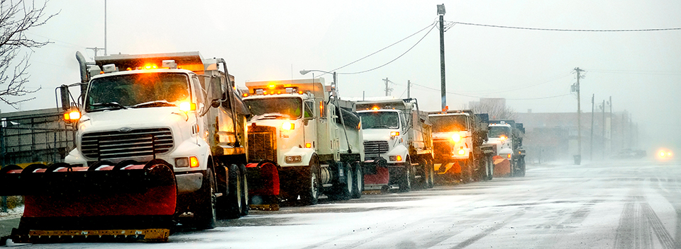 Snow plows in the winter.