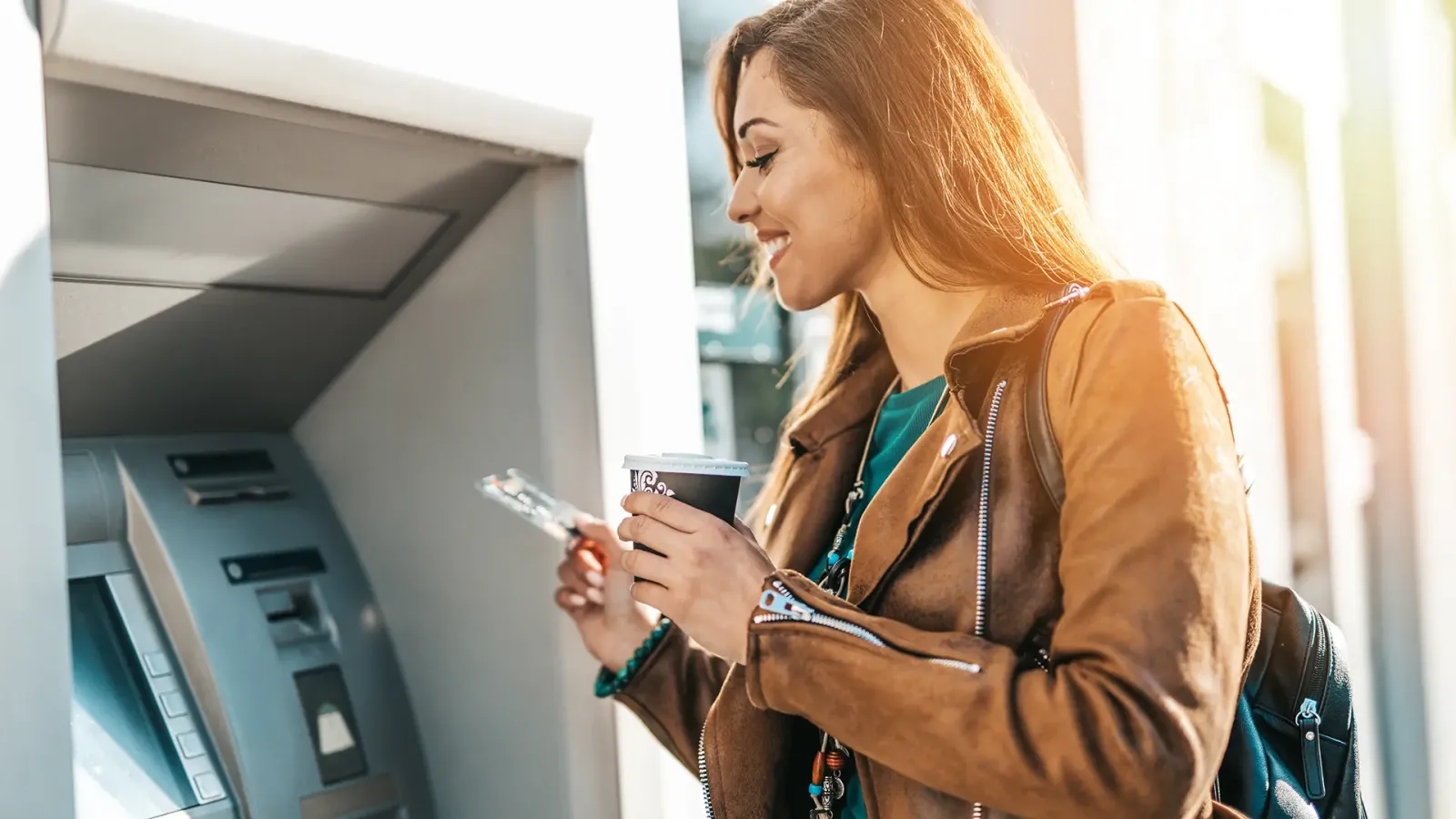 woman at atm